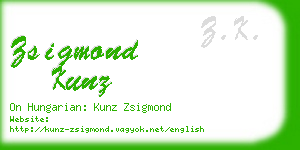 zsigmond kunz business card